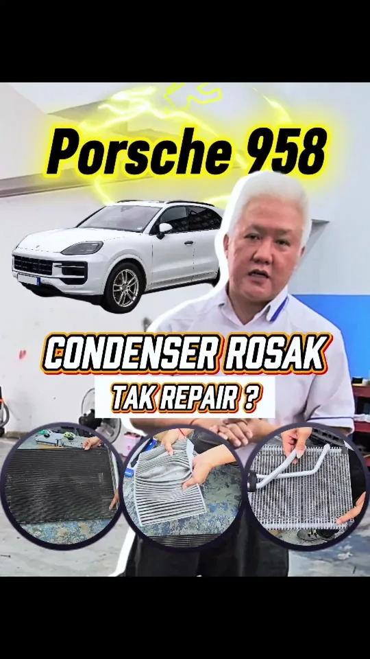 Porsche Cayenne 958: condenser bocor dan pilihan menukar cooling coil