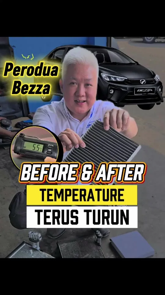 Cooling-coil, sensor, expansion-valve and filter checks for weak midday cooling in a Perodua Bezza